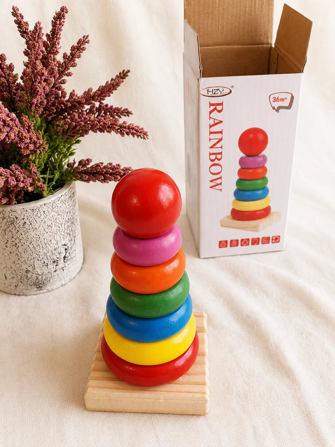 Wooden Colorful Ring Stacker