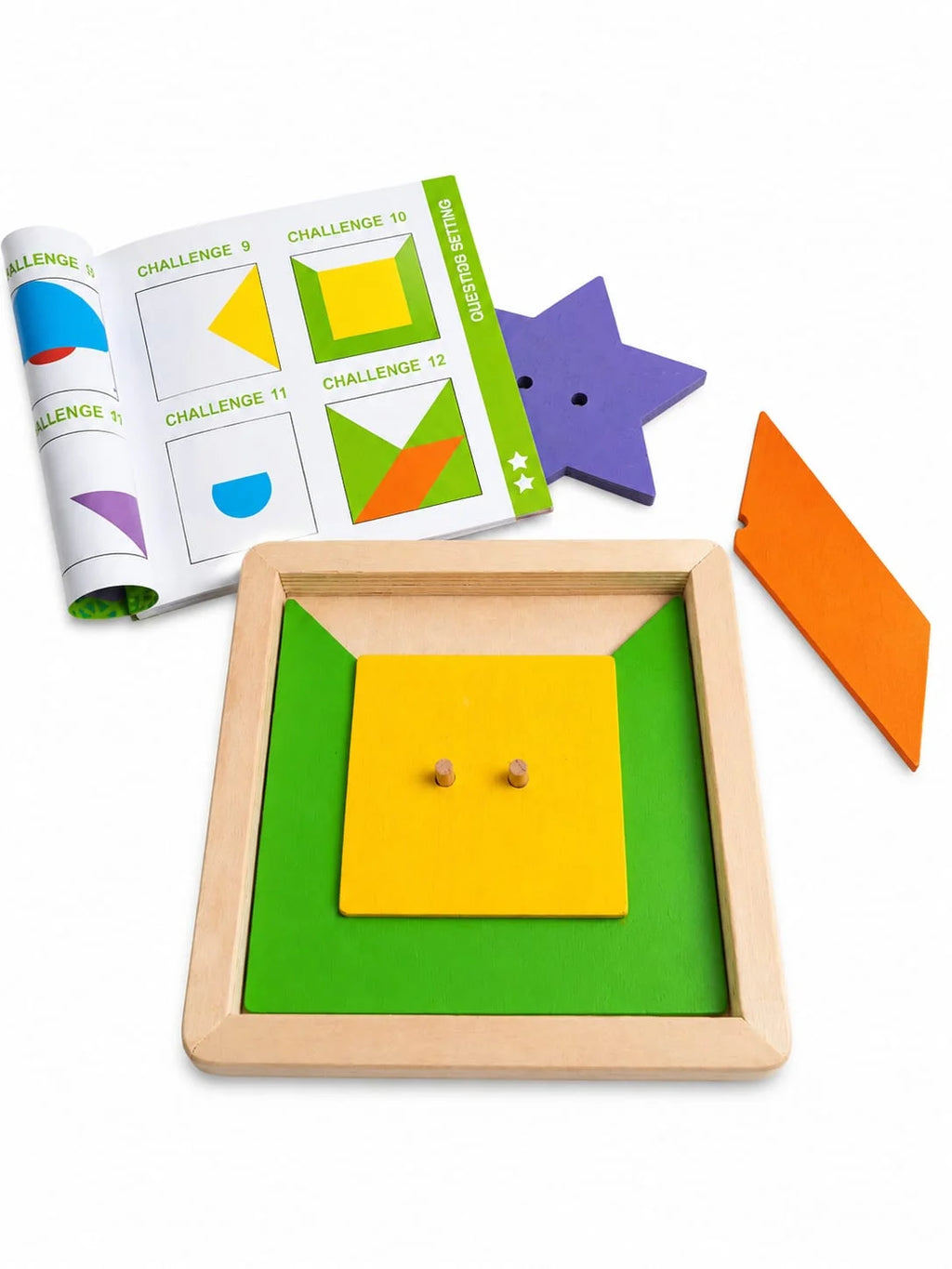 Tangram Puzzle Board with Challenge Cards