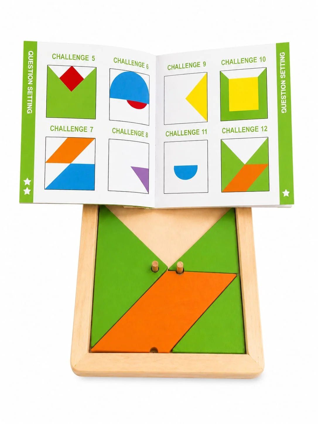 Tangram Puzzle Board with Challenge Cards