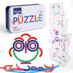 Sticks & Rings — Wooden Shapes Game, 38 Pieces