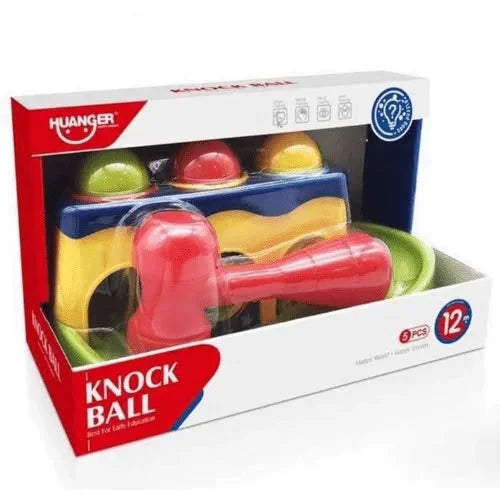 Retail box showing the knock-ball set, five pieces