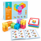 Connected 12-cube puzzle with challenge cards