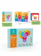 Box, folded puzzle 8 by 6 by 2 cm, and 40 double-sided cards